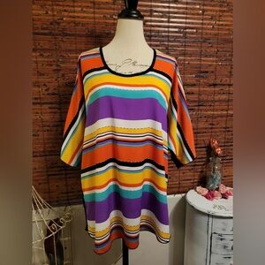 Striped Multicolor Women's Tunic Top